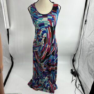 ENFOCUS STUDIO Womens Size 12 Maxi Dress Geometric Abstract Sleeveless Racerback